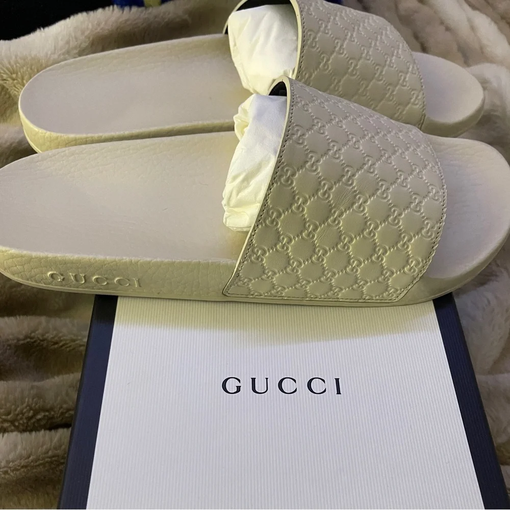 microguccissima soft ivoire gucci slides - Picture 2 of 2